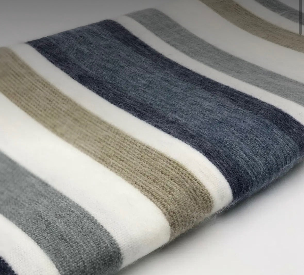 Blue/Tan stripe - Alpaca Blanket